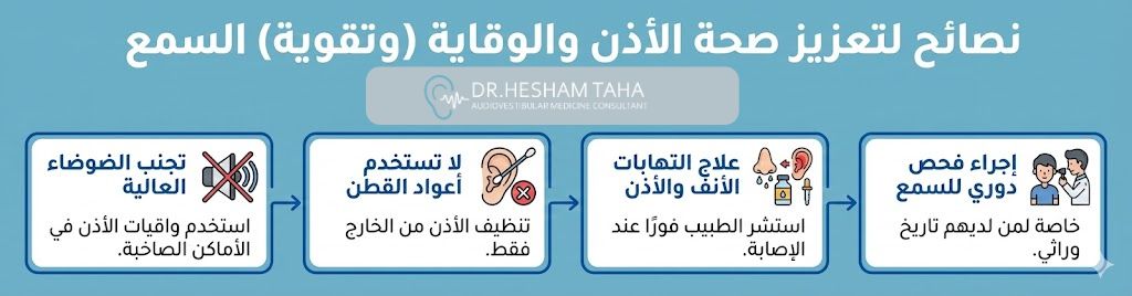 نصائح لتعزيز صحة الأذن والوقاية (وتقوية) السمع