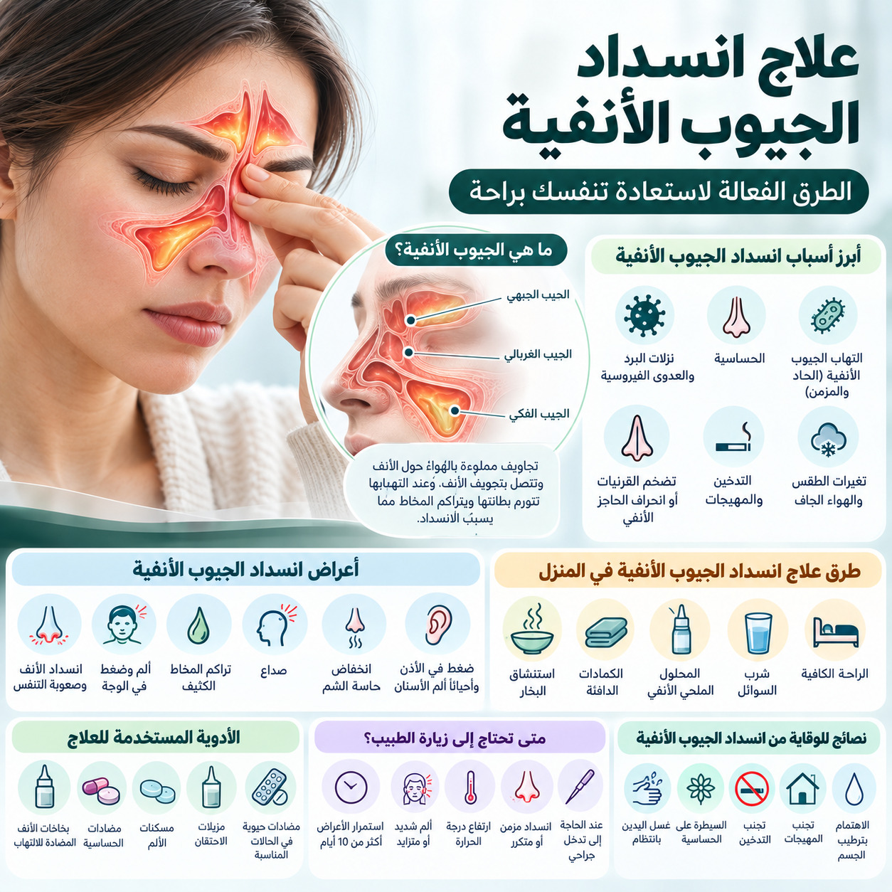 علاج انسداد الجيوب الأنفية: ما الخيارات التي يتضمنها؟
